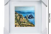 Skellig Michael, 4x4in framed print by artist Helen Mathews
