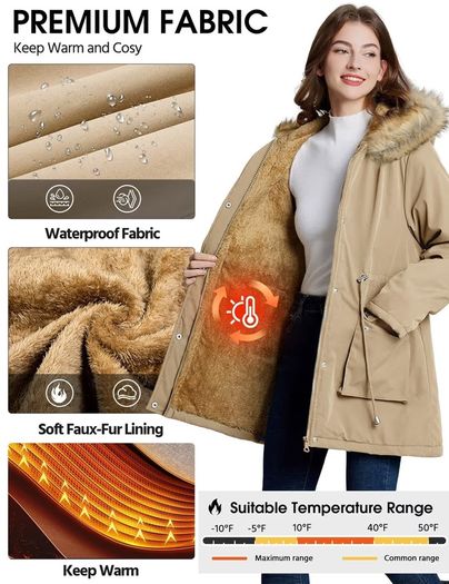 Brand New Women's Winter Parka Waterproof Windproof
