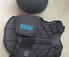 childs horse riding helmet and body protector