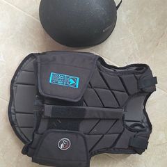 childs horse riding helmet and body protector