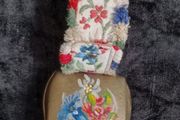 Vintage brass,  Cow bell, Austrian cow bell, embroidery