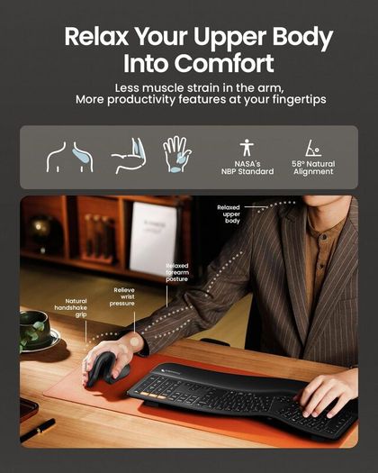 Ergonomic Mouse, Wireless Vertical Mini Mouse Rechargeable Optical Mice with Multi-Device (2 Bluetooth + USB Connection), 3 Adjustable DPI for Computer, iPad, Mac, Windows Black