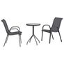 Garden Bistro Set 3 pcs Black Steel Image 2