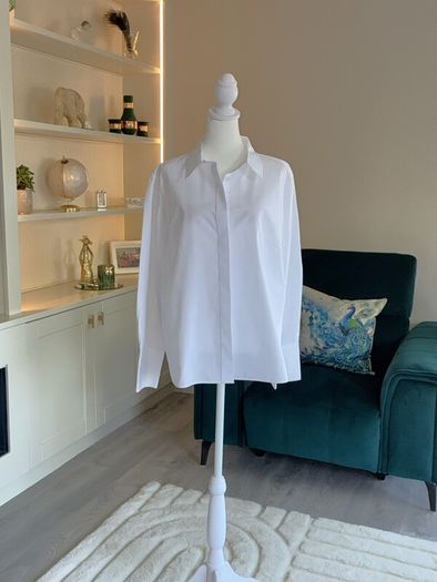 Ladies Fitted White Long-Sleeved Shirt by Next