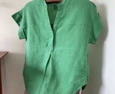 Green linen blouse Uk 8-12