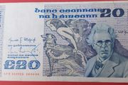 Irish 1986 "YEATS" Twenty pound note in V.Fine condition