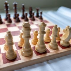 Handmade Chessboard - Exotic Padauk, Maple with Pieces