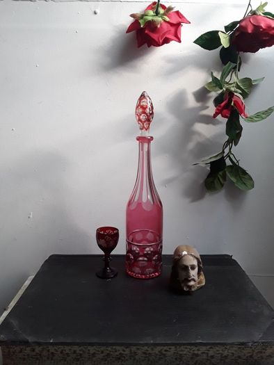 Vintage Bohemian glass decanter
