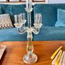 Genuine Antique Candelabra 5 Candles Slight Yellow Irradiated Glass Image 6
