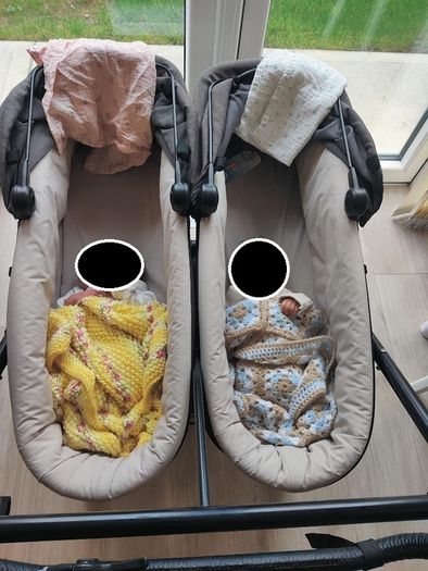 Mountain Buggy Duet Luxury Herringbone Twin Buggy + Carrycots & Car Seats
