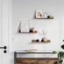 Wall Shelves Set of 3 Floating Shelves Length 38 cm Raised Front Edge for Decorative Items, Spice Jars and Picture Frames Vintage Brown Image 2