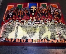 Small abstract painting- The last supper