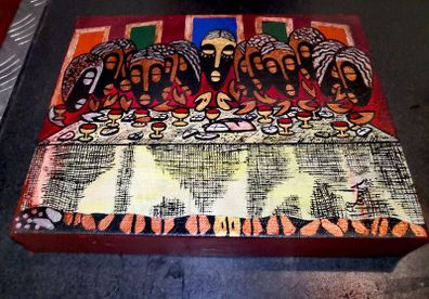 Small abstract painting- The last supper