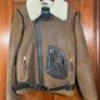 NEW Unisex Merino Wool Brown Retro REAL SHEEPSKIN Shearling Biker Leather Jacket Size S Image 3