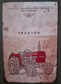 Vintage Style  Metal Sign. Vintage Polish tractor advertisement.