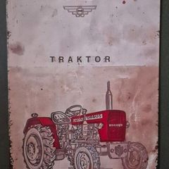 Vintage Style  Metal Sign. Vintage Polish tractor advertisement.