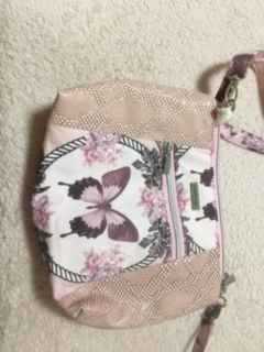 Fun Crossbody PInk Butterfly bag. (Handmade)