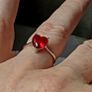 Sterling silver red heart drop earrings ring and pendant necklace set  New Image 6