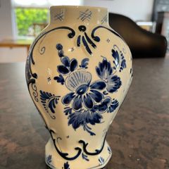Hand-painted Delft vase made in Holland.