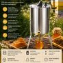 Manual Honey Extractor, 4/8 Frames Honey Spinner Extractor, Stainless Steel Beekeeping Extraction, Honeycomb Drum Spinner with Lid, Apiary Centrifuge Equipment with Height Adjustable Stand Image 2