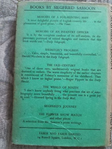 Sherston's Progress. By Siegfried Sassoon. Hardback With Dustjacket In Fair Condition