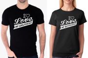 I LOVE MY GIRLFRIEND BOYFRIEND Valentines Day Love Pair T- Shirts Husband Wife set