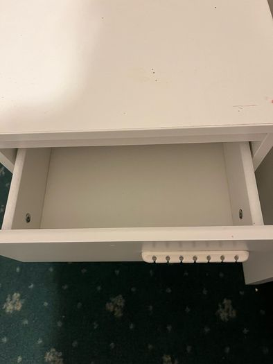 White Bedside Table with 2 Drawers - Good Condition