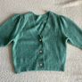 Knitted green cardigan, short sleeve Image 2