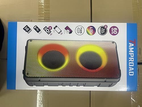 Bluetooth Speakers, 60W(80W Peak) Portable Loud Wireless Stereo Speaker with Rich Bass, Bluetooth 5.0, FM Radio, Colorful Lights, TWS Pairing, 10000mAh Battery, Outdoor Speaker for Home Party Gifts