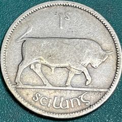 1928 Irish Free State Shilling & Farthing High-Grade EF/AU Rare Detail