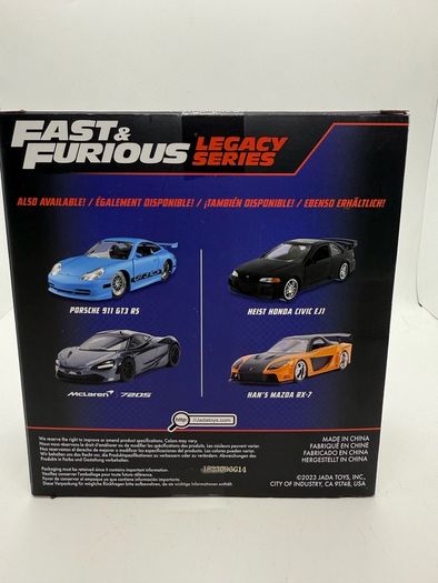 Jada 1:32 Fast & Furious Legacy Series Blue Porsche 911 GT3 & McLaren 720S Model Cars diecast die cast