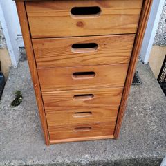 Pine shallow drawer unit/ tool storage/ 6 drawer