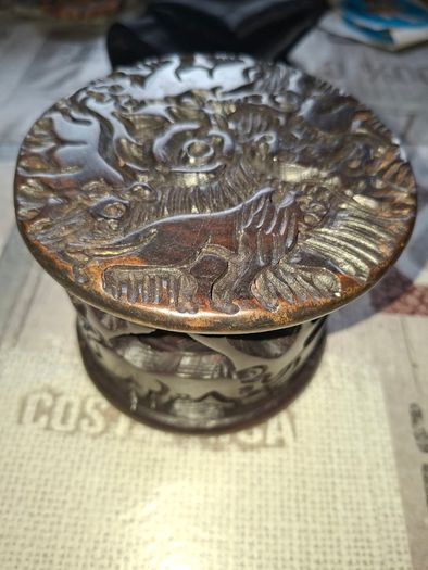 Beautiful Rare Full Set of African Hand Carved Wooden Place Mats with an Amazing Original Holder Postage Available,