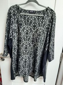 Silver & black evening top UK 30