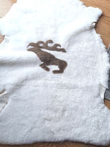 Sheepskin (Genuine) rug, Reindeer Motif