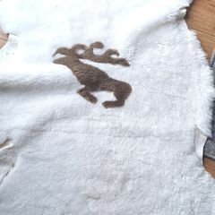 Sheepskin (Genuine) rug, Reindeer Motif