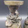 Antique Chinese Bronze Dragon Vases Pair 19th Century Image 3