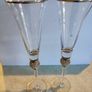 SET OF 2 Silver Rhinestone Band Champagne Flutes. Image 3