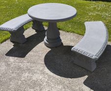 Freshly Refurbished 3-Piece Concrete Garden Set in Anthracite Grey