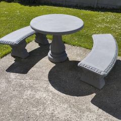 Freshly Refurbished 3-Piece Concrete Garden Set in Anthracite Grey