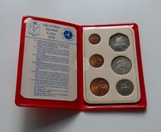 Isle of Man decimal coin set 1979 | Pobjoy Mint 6 coins in wallet with card