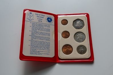 Isle of Man decimal coin set 1979 | Pobjoy Mint 6 coins in wallet with card