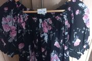 Ladies Quiz Black &amp; Pink Floral Top