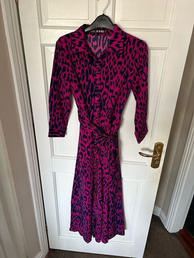 Pink maxi button dress with belt. Size 10 (girl in mind)