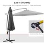 Cantilever Umbrella Parasol Hanging Banana Steel Dark Grey 3M Patio Image 2
