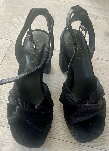 M&S Black suede platform sandals