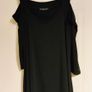 Kim & Cami Black Off-the-Shoulder Tunic Top Size L Image 3