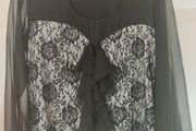 m.i.m stunning black lace blouse size UK18 EU46 Perfect condition Postage included