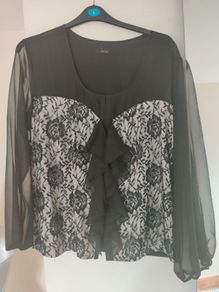 m.i.m stunning black lace blouse size UK18 EU46 Perfect condition Postage included
