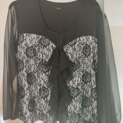 m.i.m stunning black lace blouse size UK18 EU46 Perfect condition Postage included